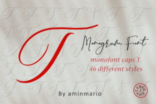 Monogram T Monofont Caps T: A Handwritten Script Font for Craft & Branding Projects