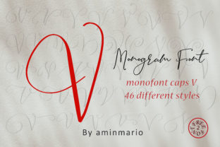 Monogram V Monofont Caps V: A Handwritten Font for Sharp Monogram Branding