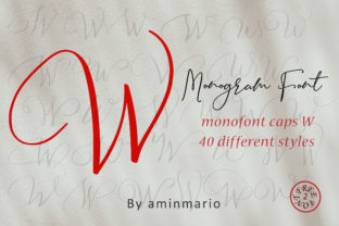 Monogram W Monofont Caps W Font: Elegant Handwritten Capital W for Crafters & Sellers